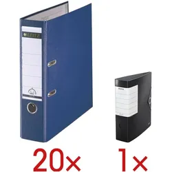 Leitz 20 Ordner »1010« inkl. 1 Ordner »Solid« blau, 8x31.8x28.5 cm