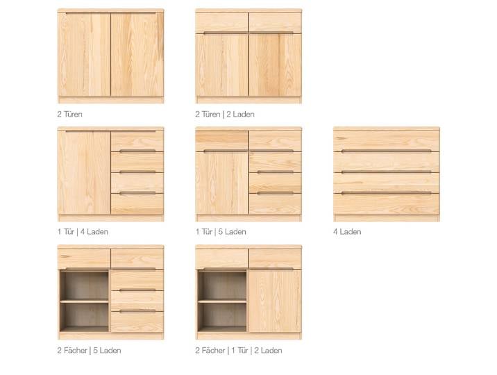Kommode Esche „Marlon“ 100 cm Massivholz Esche