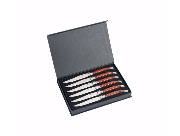 Berndorf Steakmesser-Set Pakkaholz 6 Stk – Küchenmesser – edelstahl