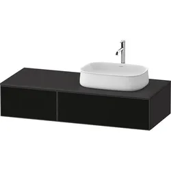 Duravit Zencha Konsolenwaschtischunterbau wandhängend Graphit & Schwarz Linienstruktur n/a & Superma ZE4817063800000