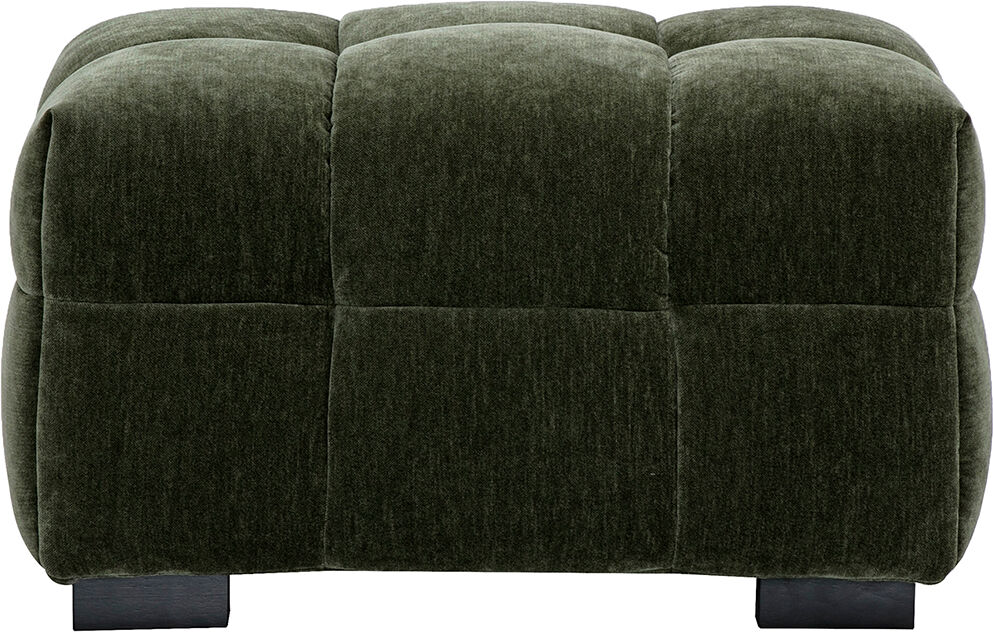 Miliboo Design-Hocker in kaki-grünem Samteffekt-Stoff CORTO
