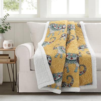 Lush Decor Hati Elephants Sherpa Throw
