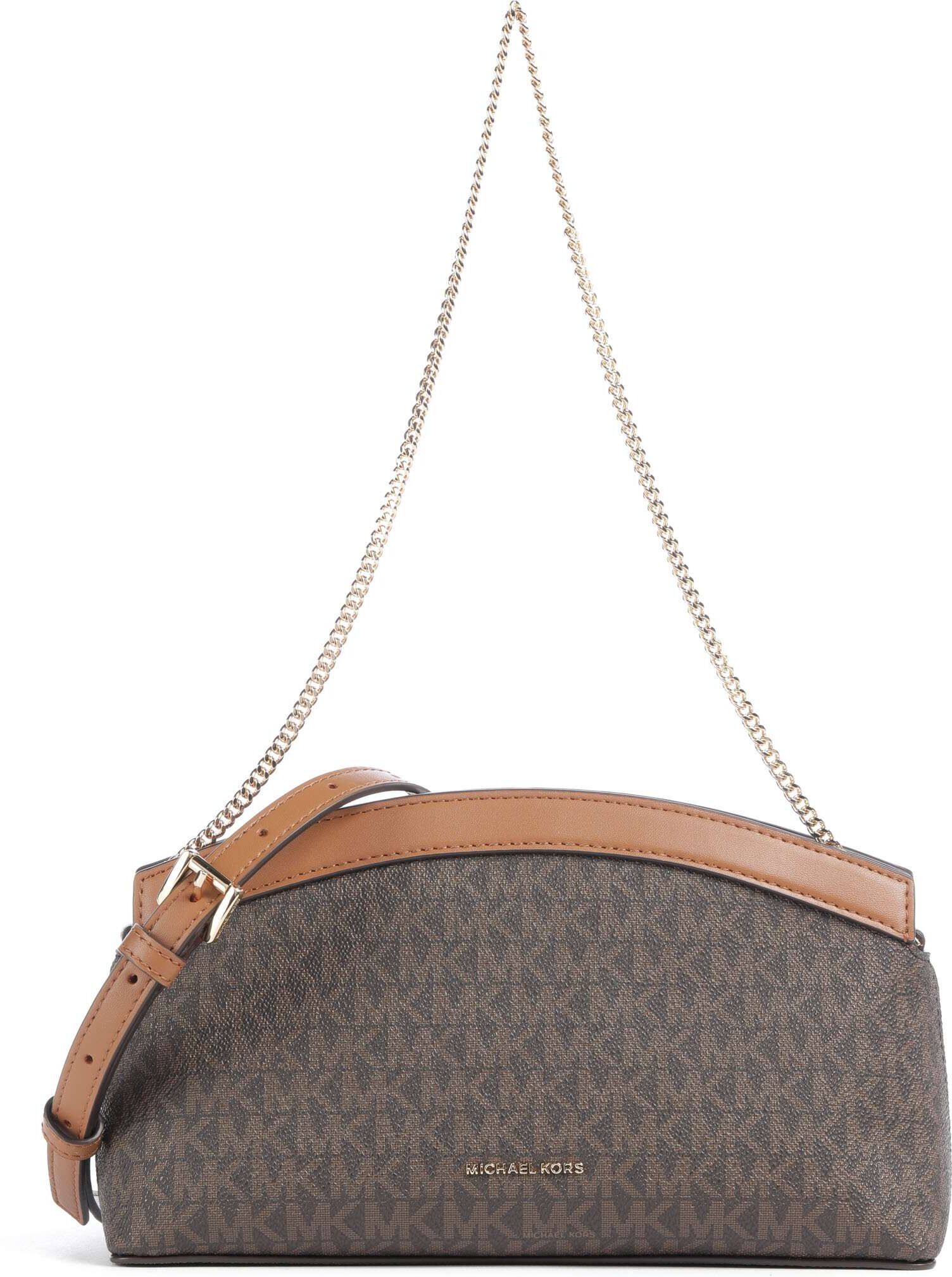 Michael Kors Athena Small Schultertasche aus Leder, braun