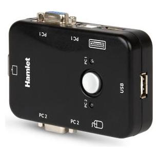 Hamlet KVM Smart Control 3-Port-Usb-Switch mit 2 Sätzen KVM-Kabel im Lieferumfang (HNKVM3U)