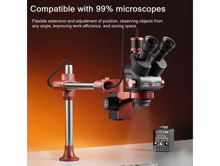 Support de Microscope à pince à bras oscillant pour Microscope YCS 360 ° Balançoire à rotation libre compatible avec la plupart des accessoires de microscope