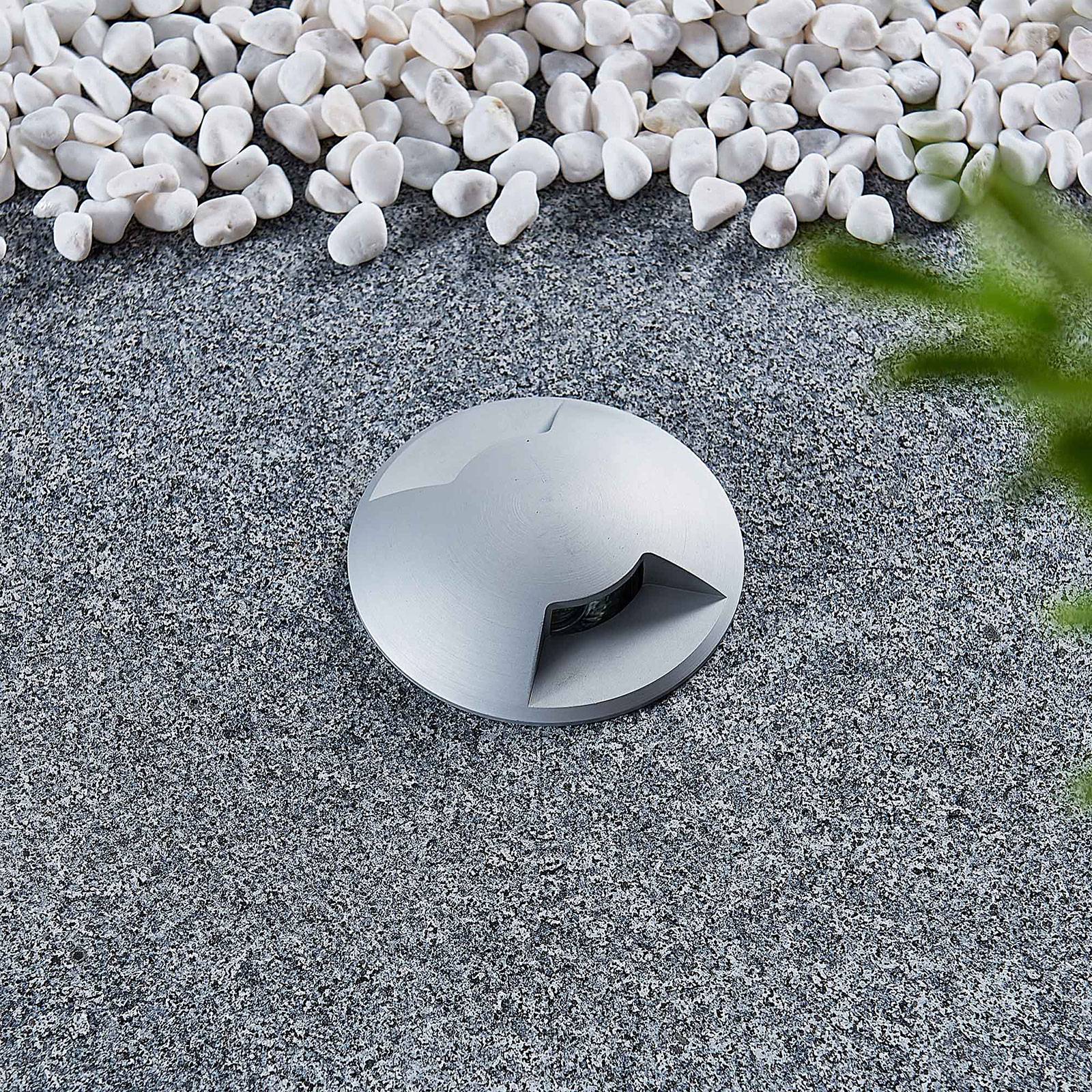 Lucande Bodeneinbauleuchte Milara, 2 Lichtaustritte, GU10 Milara Lucande, dimmbar, alu / grau / zink, Aluminium, Modern, Bodeneinbauleuchten
