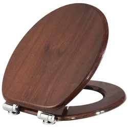 Helloshop26 - MDF WC-Sitz Toilettensitz mit Absenkautomatik in dunkler Buche  19_0000644