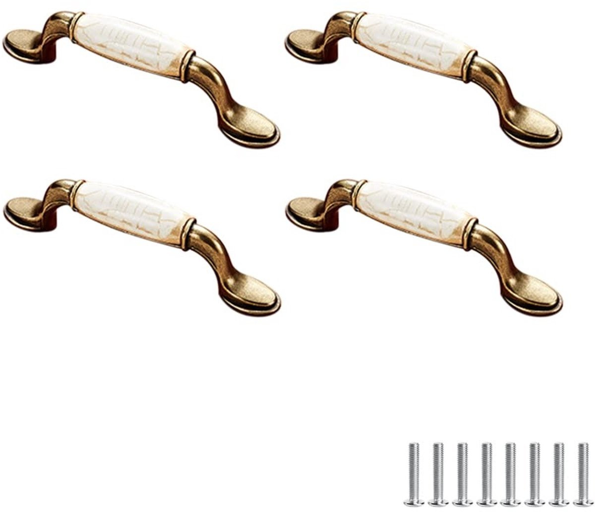 Dailygoods Vintage Keramische Deurgrepen - Meubelknoppen en Kastknoppen - 96mm