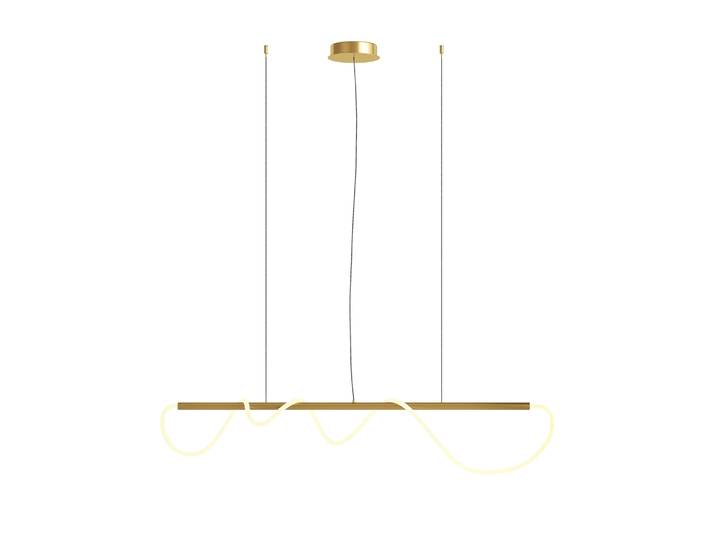 Suspension LED\, aluminium doré\, H 150 cm