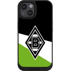 Nivocase Handyhülle für Apple iPhone 15 Hülle NIVOpure Case Schwarz Borussia Mönchengladbach Gladbach (Apple iPhone 15), Smartphone Hülle, Schwarz