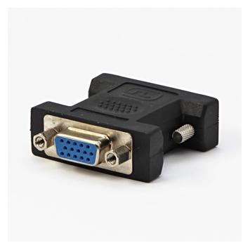 Logo Video Adapter, DVI-Stecker (24+5) - VGA-Buchse (D-sub), schwarz, Blister (DVI, VGA) (42246)