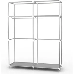 Intirilife, Stoffschrank, Schrank 108x45x170 cm in BIBER BRAUN (108 x 45 x 170 cm)