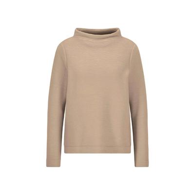 Rundhalspullover GOLDNER "Langarm Ottoman-Design, Turtleneck", Damen, Gr. 40, beige, Obermaterial: 47% Polyester PES. 47% Viskose CV. 6% Elasthan EL., Pullover Rundhalspullover, Turtleneck