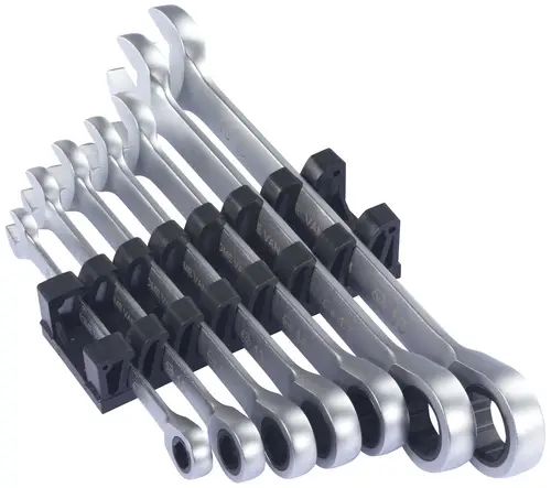 TOOLCRAFT TO-9626412 Ratschen-Einringschlüssel-Satz 7teilig Schlüsselweite (Metrisch) 8 - 19mm DIN 3113