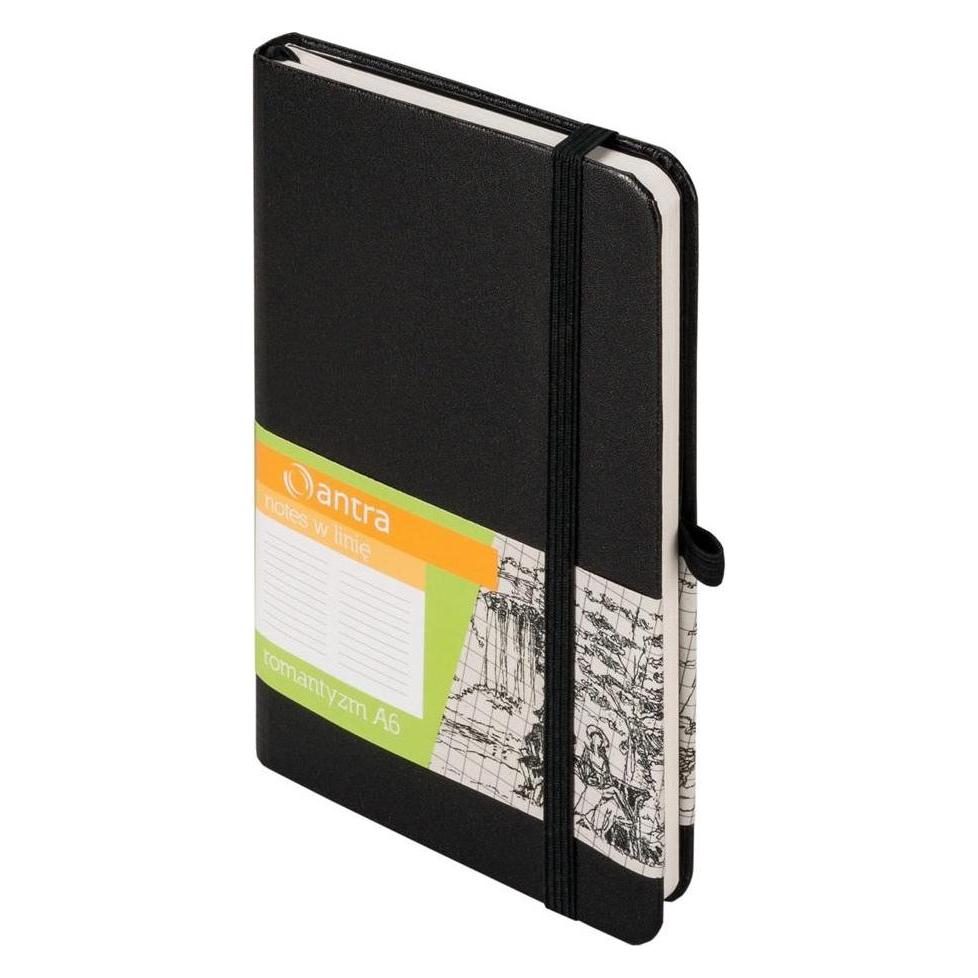 Antrax Notizbuch A6 Linie Romantik Schwarz (A6, Liniert, Harter Einband) (54622721)
