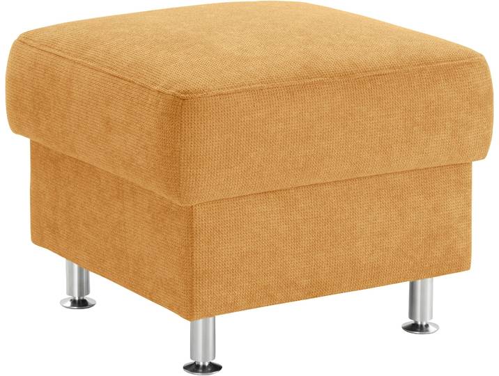 Hocker SIT & MORE Cardoso , gelb (senf), B:58cm H:47cm T:58cm, Luxus-Microfaser (90% Polyester, 10% Polyamid);Flachgewebe (100% Polyester);Struktur (100% Polyester), Hocker, Polsterhocker