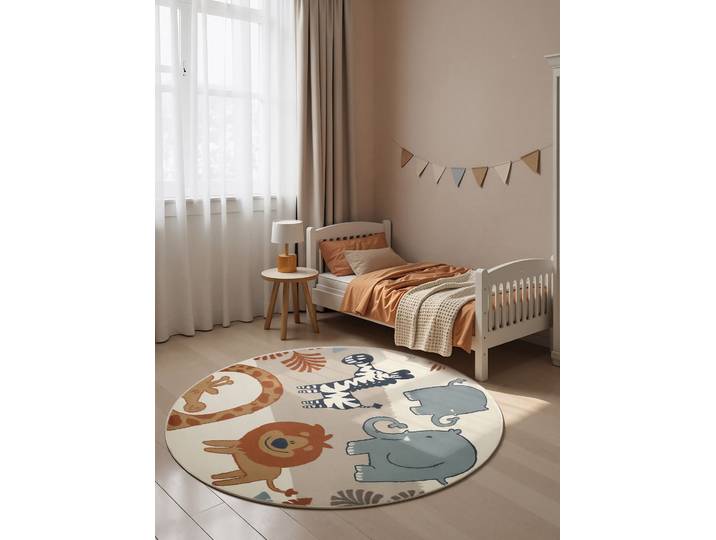 Tapis enfant Savanna rond Ø 160cm Beige