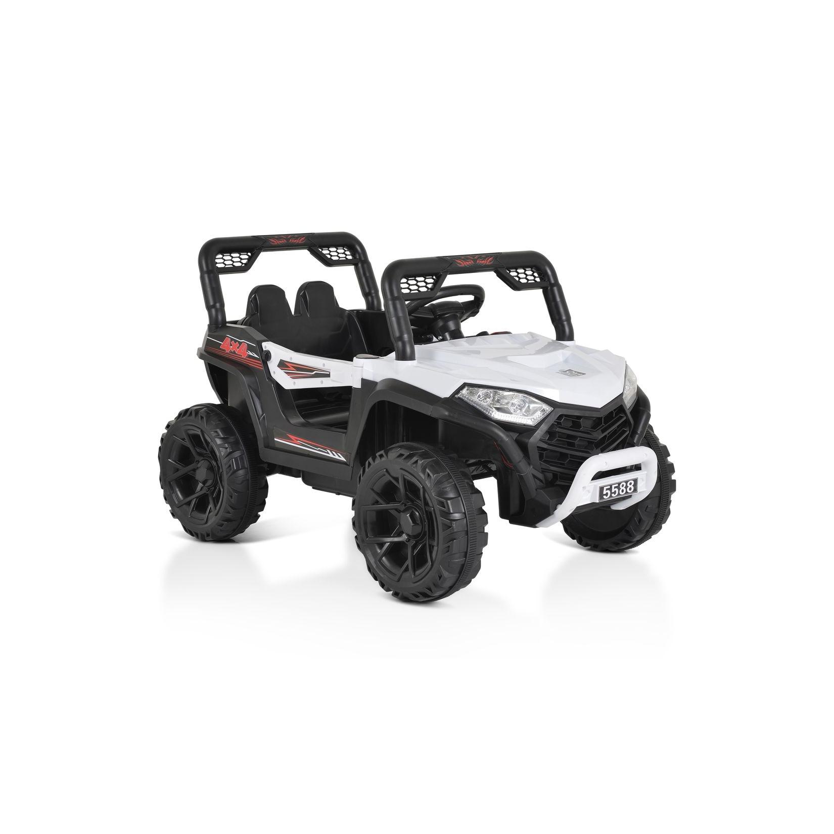 Moni Kinder Elektroauto Buggy UTV 5588 Fernbedienung MP3 Gurt 2 Motoren Lichter weiß