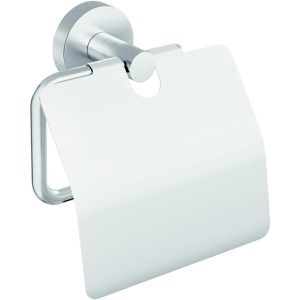 Tesa Toilettenpapierhalter Moon, verchromt, zum Kleben, für 1 Rolle, aus Metall