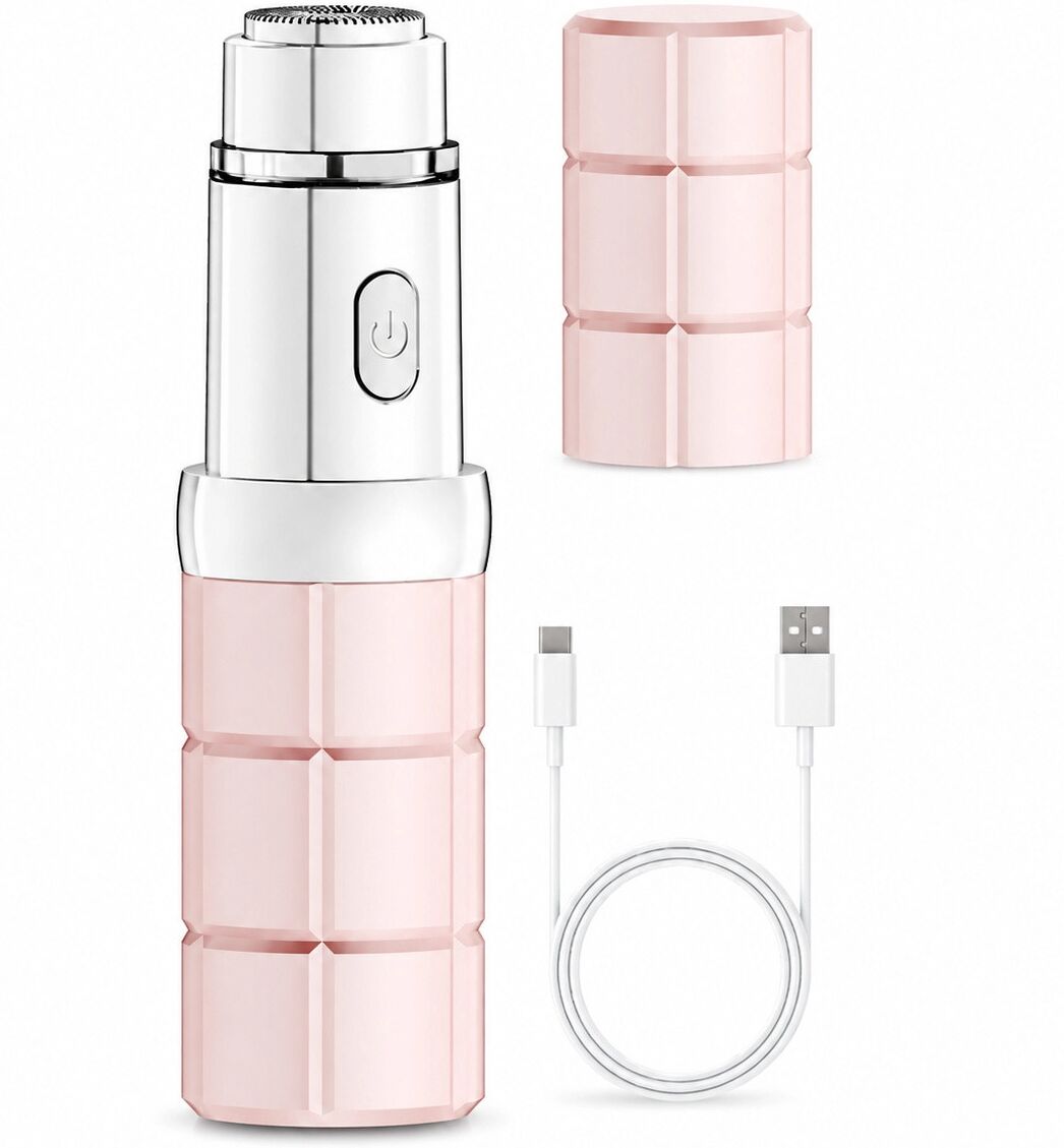 INF Épilateur Visage Femme, Rasoir Électrique Indolore, Rechargeable USB, Design Rouge à Lèvres