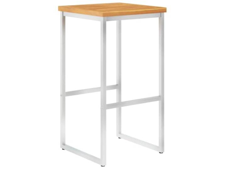 GFEROMRF Barhocker 4 STK Massivholz Akazie Edelstahl Wetterfest, Rostbeständig, Ölbeschichtete Oberfläche, Leicht zu Montieren, 110 kg Belastbar