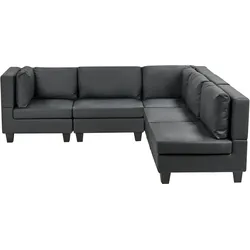 ECKFSOFA Modul 5-Sitzer linksseitig Schwarz Kunstleder Unstad