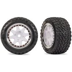 Traxxas Mini Rally Felgen vo weiss+chrome mit Rally Reifen (2)