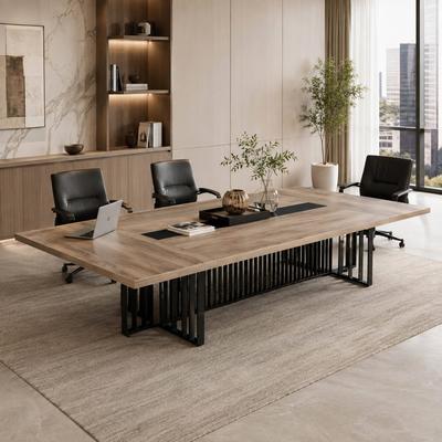 WESOME Large Conference Table with Wireless Outlets Metal Grid Base   Easy Assembly for Office (10-20 People)