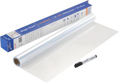 Magic Charts Legamaster, für Cleanboards, blanko, selbstklebend & beschreibbar, inkl. Boardmarker, L 800 x B 600 mm, Polypropylen, transparent, 25 Blatt