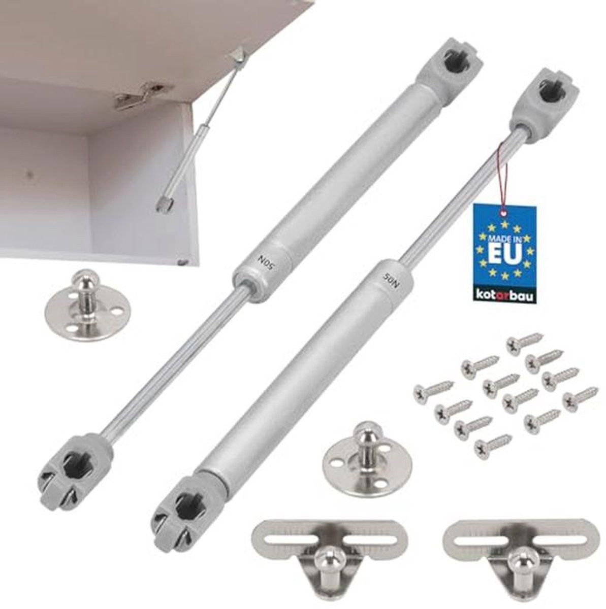 Set van 2 hydraulische gasdrukveren voor deuren of kleppen - 50 N