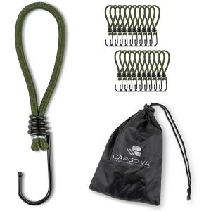 CargoVA Planenspanner Expanderhaken, 20 Stück, mit Haken, für Planen, Zelte & Werbebanner, 15cm