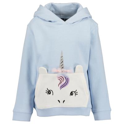 Hoodie BLUE SEVEN "Girls Hoodie langarm", Mädchen, Gr. 98, blau (5010, hl blau), 100% Baumwolle, normal normal, Rundhals, gerader Abschluss, Sweatshirts Hoodie