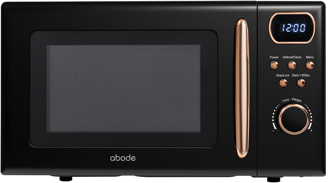 Abode AMD2004BRG, 20L Digital Microwave in Black with Rose Gold Accent Black 26.4cm H X 45.6cm W X 35.7cm D
