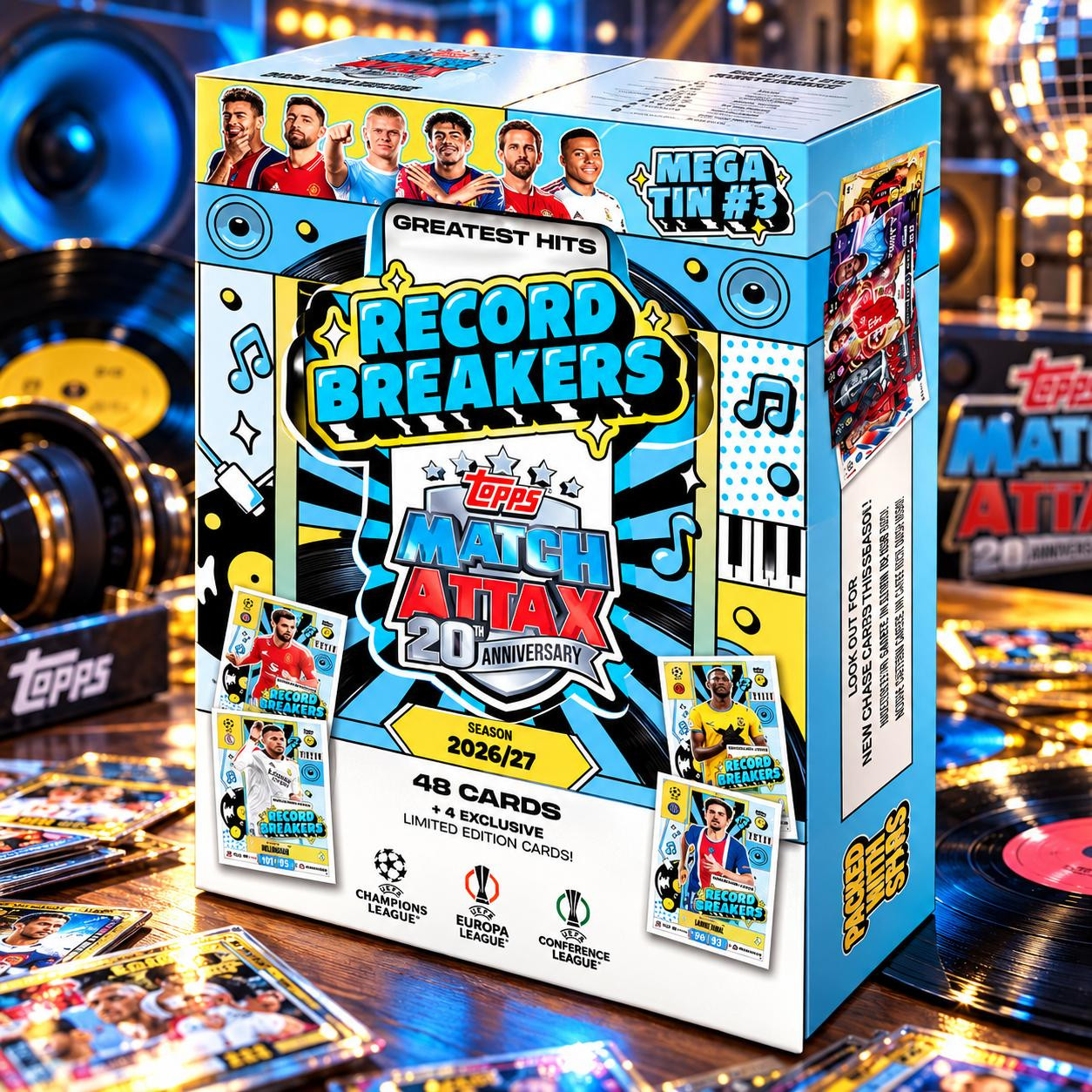 Topps UEFA Club Competities Match Attax MEGA TIN, gesorteerd
