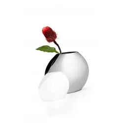 EMILIA schmale Vase mit verspiegelter Oberfläche 35 cm