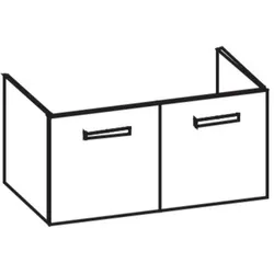 Artiqua 411 Waschtischunterschrank für D-Code 034210, Eiche Ribbeck quer NB, 411-WU2T-D32-7187-444 411-WU2T-D32-7187-444