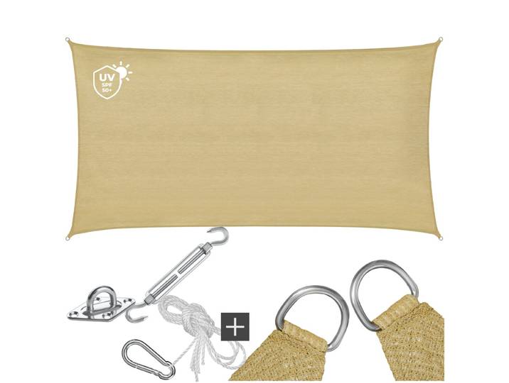 Voile d’ombrage SUNNY - 2 x 4 m, sable