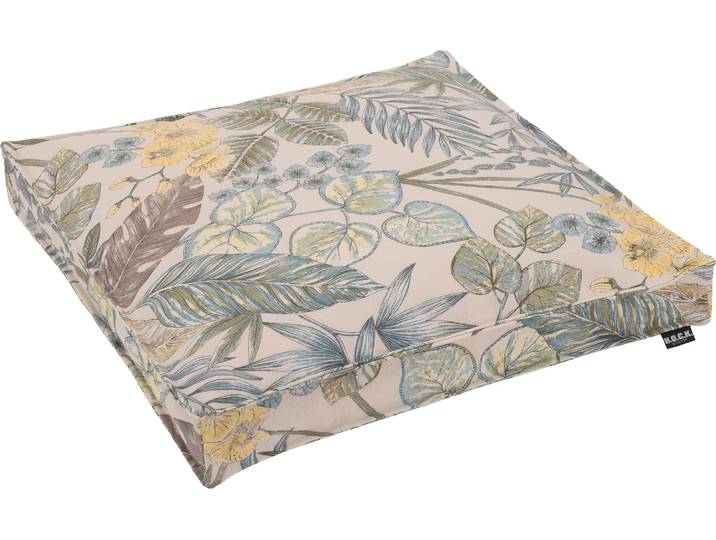 Sitzkissen H.O.C.K. Eliza-Bouquet Outdoor Sitzkissen , beige (natur, creme, geblümt), B:50cm H:5cm L:50cm, Polyacryl, Dekokissen_Sitzkissen_Kissenhüllen, Sitzkissen, Outdoor geeignet