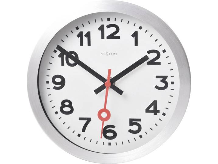 Nextime Wanduhr, Silberfarben, Metall, 19x19x3.8 cm, RoHS, CE, Dekoration, Uhr, Wanduhren