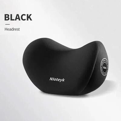 Uplifted Finds Professional Car Memory Foam Pillow & Lumbar Support Set black Headrest