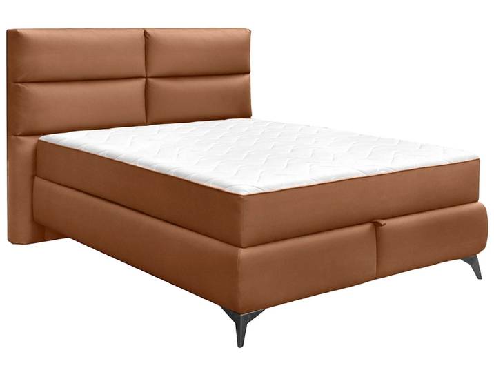 Boxspringbett EDEN cognacfarben 180x200cm fest