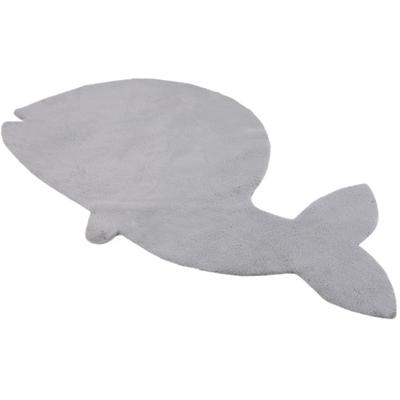 Kinderteppich OBSESSION "My Luna 852", silber (silberfarben), B:114cm H:19mm L:66cm, Mikropolyester, Teppiche, Kinderteppich, Motiv Wal, waschbar, Kinderzimmer