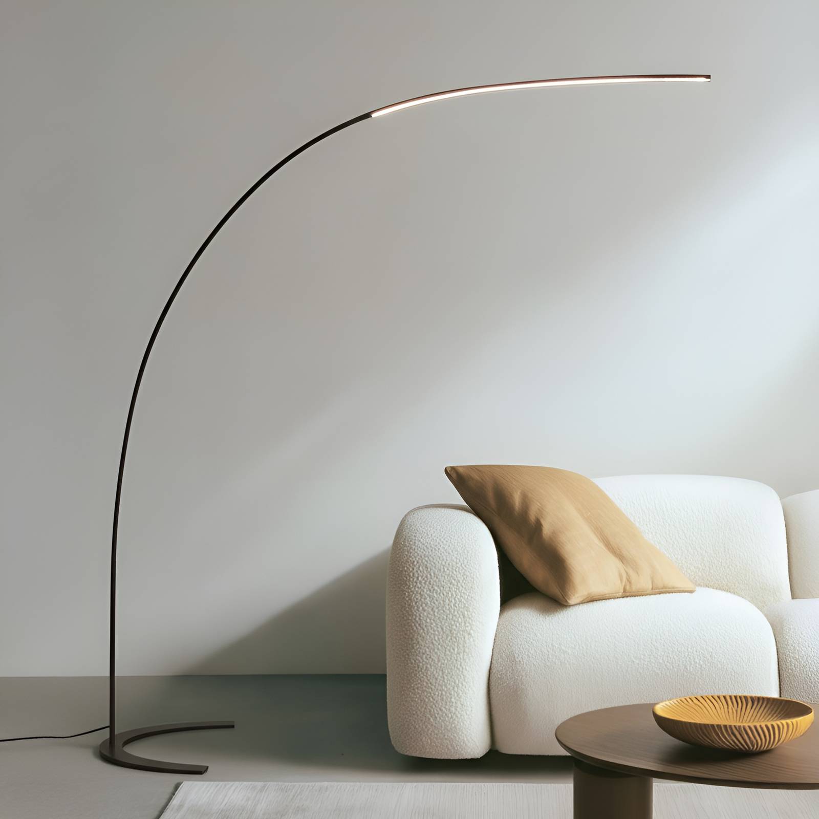 LED Floor Lamp DANUA Lindby, dimmable, Black, Workroom / Office, metal, Modern, Floor Lamp