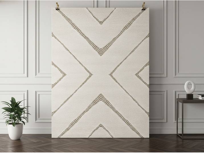 Tapis poils ras RACHIDA motif graphique