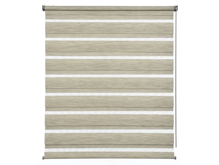 Doppelrollo GARDINIA de luxe , braun (cappuccino), B:90cm H:240cm, Polyester, Rollos, Doppelrollo, hochwertiges Gesamtkonzept mit silbernen Metallkomponenten
