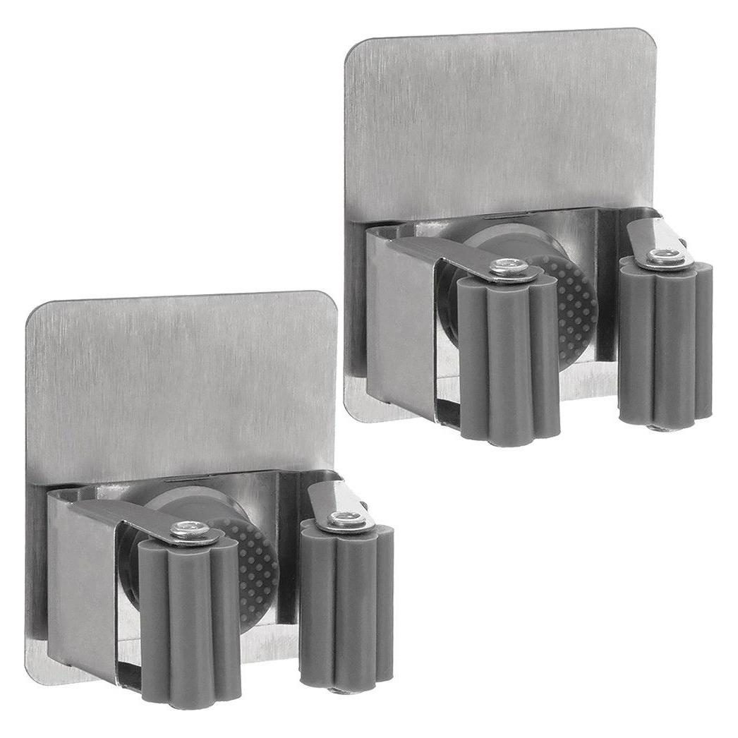Yoka Home Selbstklebender Mopphalter, 2 Stück, ORION, Edelstahl, bis 5 kg (2 Stk.) (64821363)