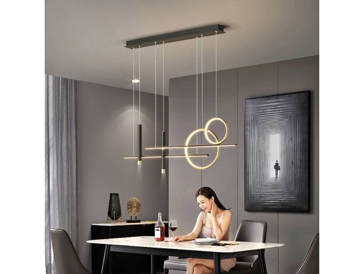 Plafonnier LED suspendu au design moderne, éclairage d'intérieur, luminaire décoratif de plafond, idéal pour une salle à manger