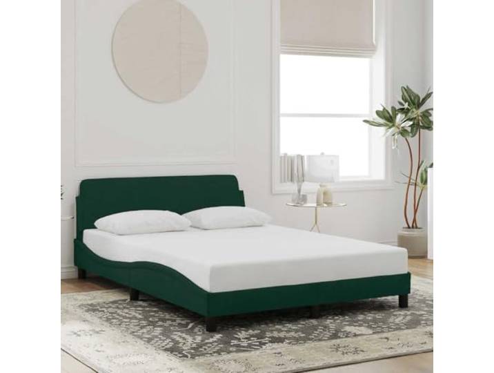 Samt Kopfteil Stützbeine Sperrholzlatten Dover Grün 120x200 cm Bettgestell Dover Dunkelgrün 120x200 cm Samt Metall Lattenrost Stabil Modernes Design