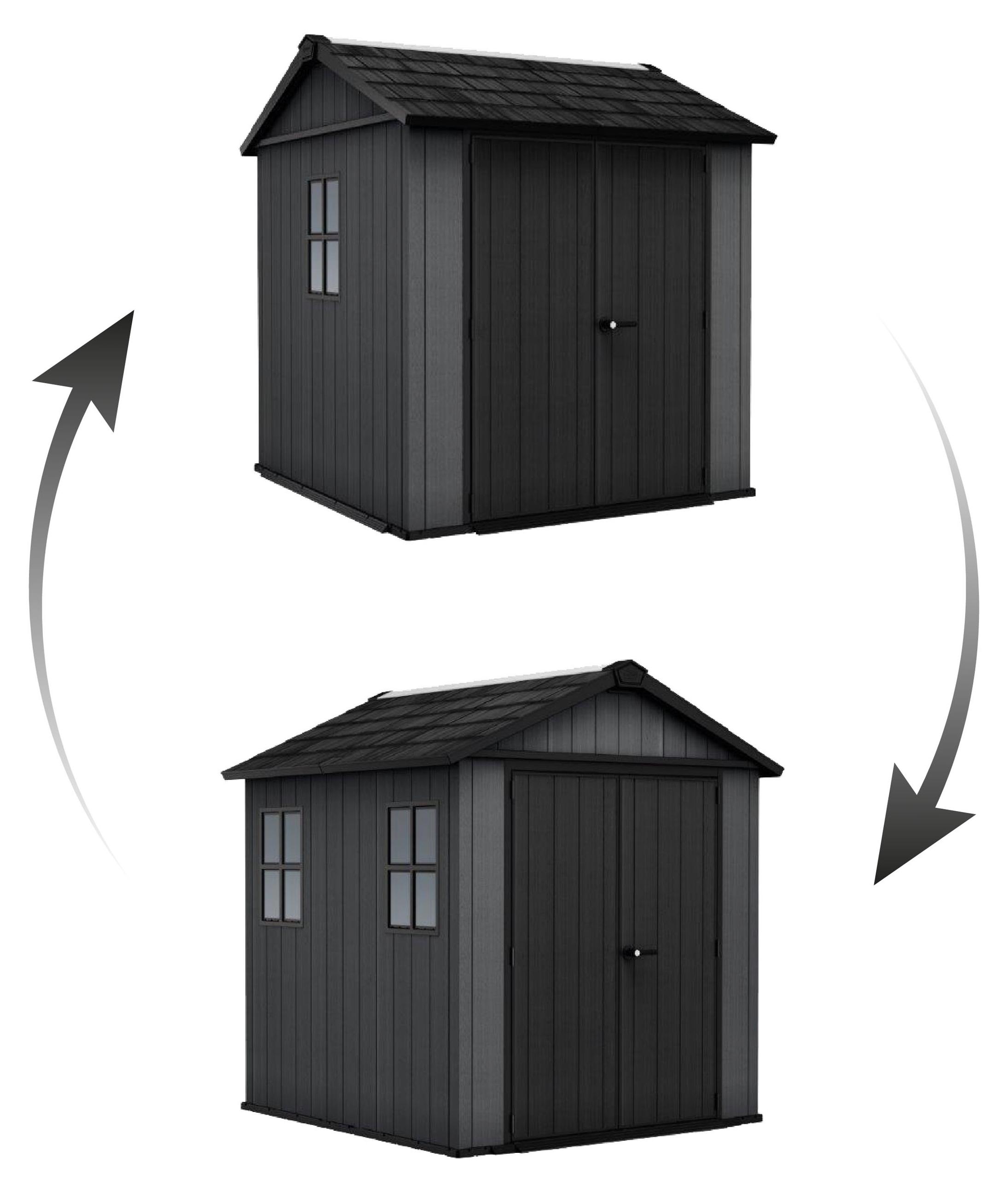 Gartenhaus Keter Newton Plus breit 7x7,5 grau, mit Boden