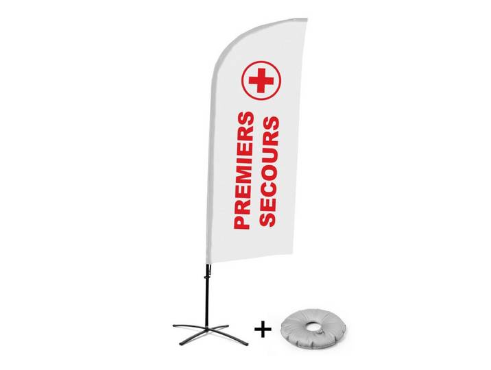 Showdown Displays Standregal Showdown Displays Beachflag Alu Wind Komplett-Set Erste Hilfe Französi, 1-tlg.